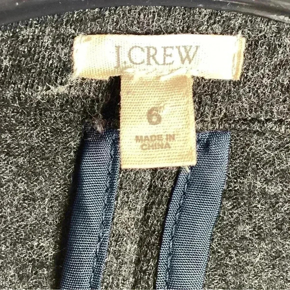 J. Crew NWOT 6 Dark Charcoal Gray 100% Wool Women's Button Front Blazer Size - Picture 5 of 11